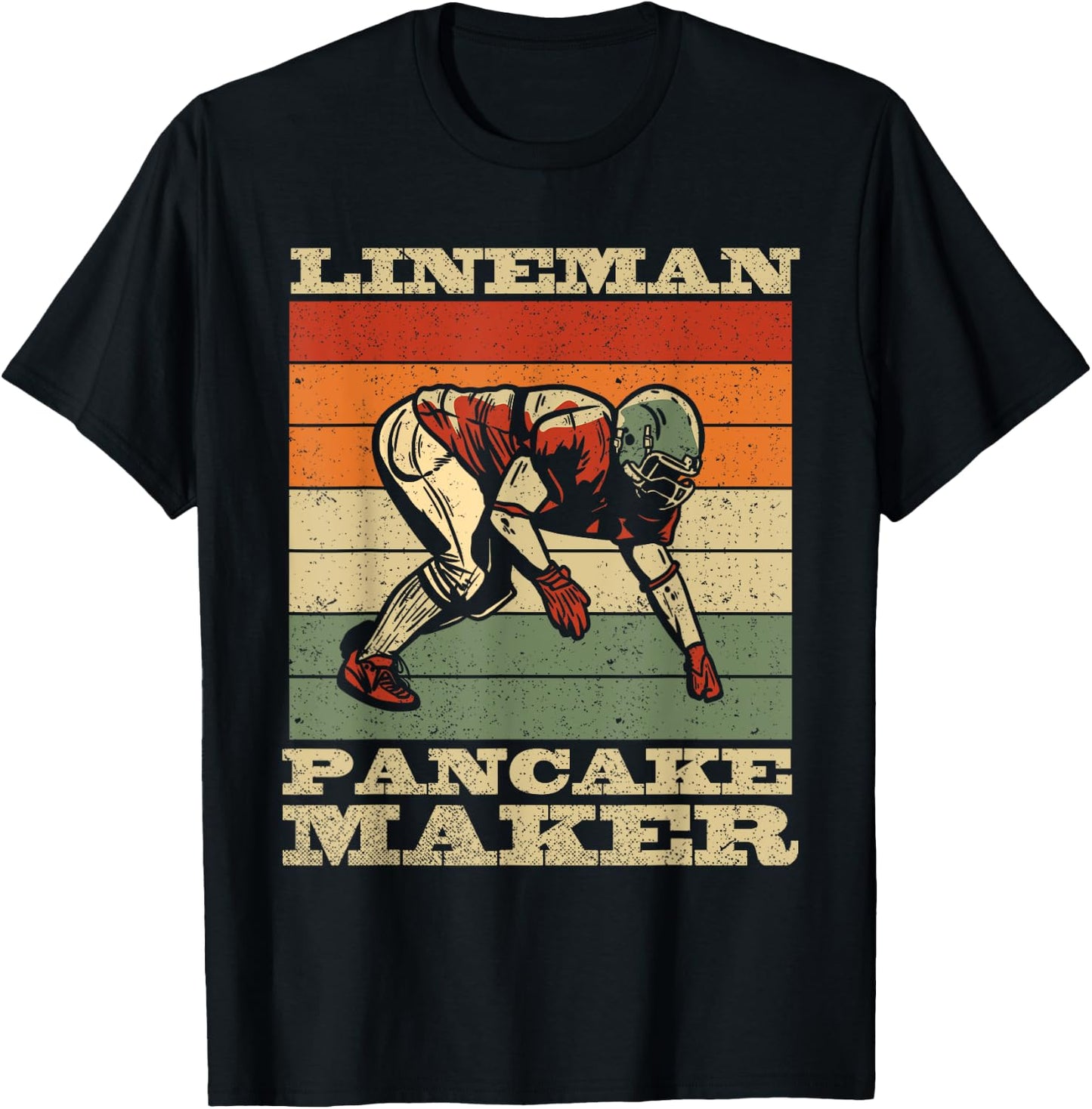 Lineman Pancake Maker - American Football Season Party T-Shirt - T-Shirt | Black