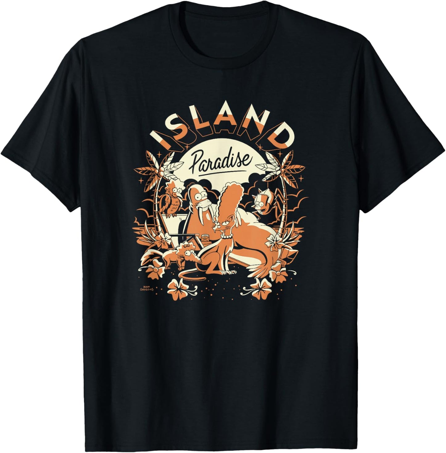 The Simpsons: Treehouse of Horror Island Paradise Group Alt T-Shirt - T-Shirt | Black
