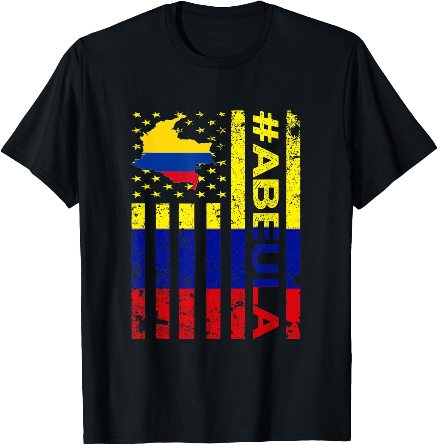 Abuela Colombian Grandma Colombia USA American Mother's Day T-Shirt - T-Shirt | Black