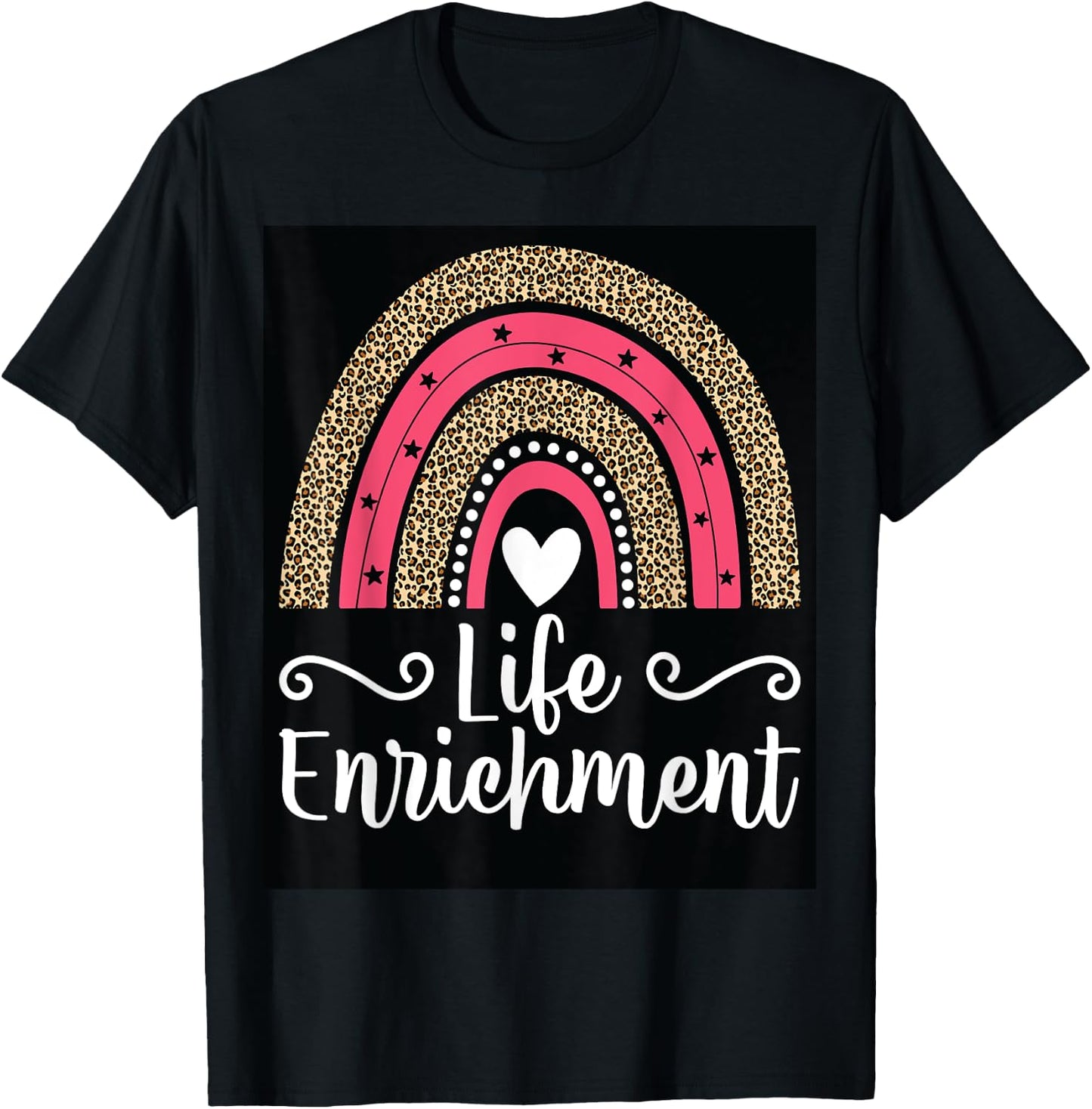 Life Enrichment Coordinator Rainbow Activity Director Gifts T-Shirt - T-Shirt | Black