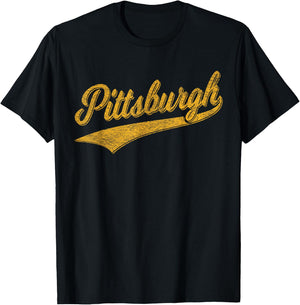 Pittsburgh Pennsylvania Varsity Script Jersey Style T-Shirt - T-Shirt | Black