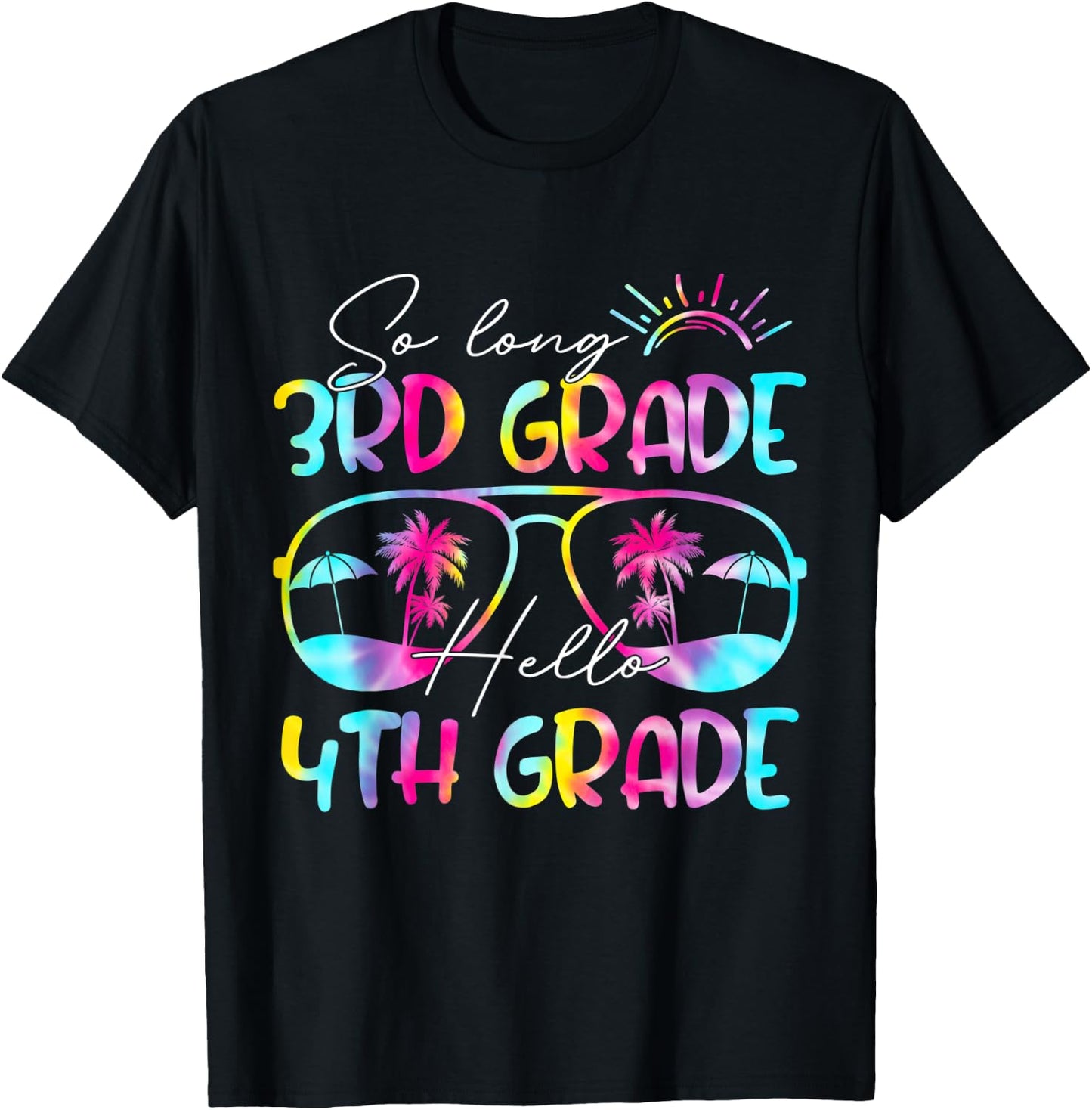 Tie Dye So Long 3rd Grade Hello 4th Grade Teacher Kids T-Shirt - T-Shirt | Black