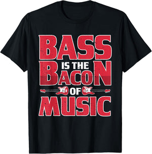 Vintage Bass Is The Bacon Of Music Retro Bass Guitar T-Shirt - T-Shirt | Black