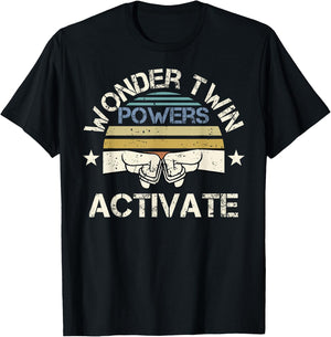 Wonder Twin Power Activated Design Sibling Design T-Shirt - T-Shirt | Black