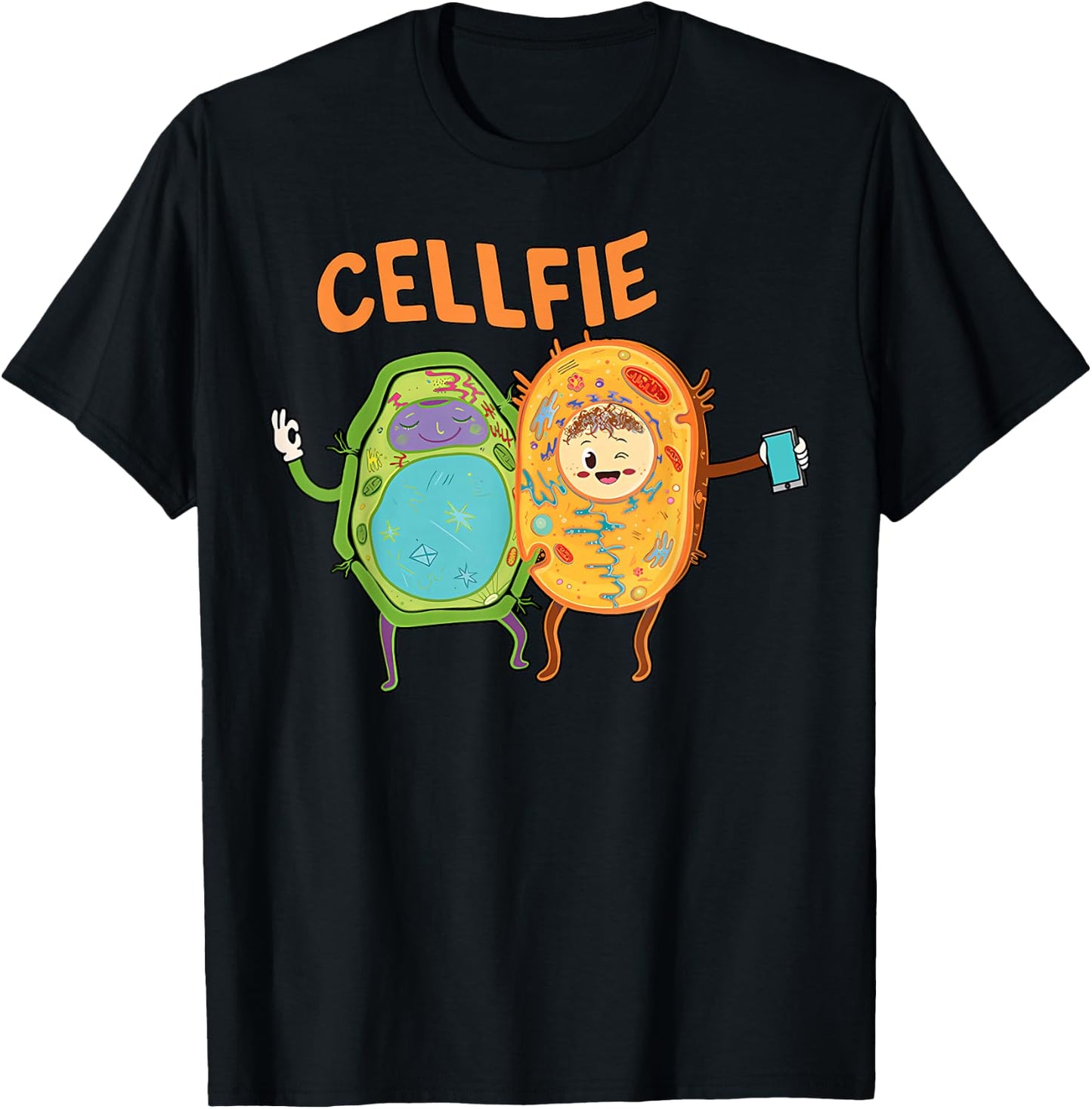 Funny Science Teacher Cellfie Biology Science Back To School T-Shirt - T-Shirt | Black