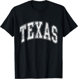 Texas Vintage Retro Varsity Arch Men Girl Women Kids Adult T-Shirt - T-Shirt | Black