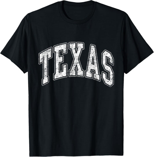 Texas Vintage Retro Varsity Arch Men Girl Women Kids Adult T-Shirt - T-Shirt | Black