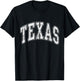 Texas Vintage Retro Varsity Arch Men Girl Women Kids Adult T-Shirt - T-Shirt | Black
