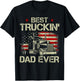Best Truckin Dad Ever USA Flag Patriotic Trucker Fathers Day T-Shirt - T-Shirt | Black