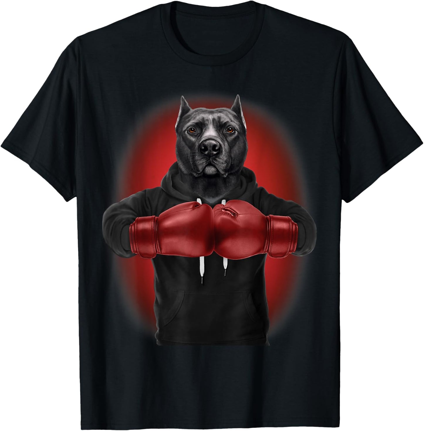 Boxing Black Pit Bull Dog, Martial Arts Warrior T-Shirt - T-Shirt | Black