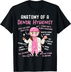 Dental Hygienist Anatomy T-Shirt - T-Shirt | Black