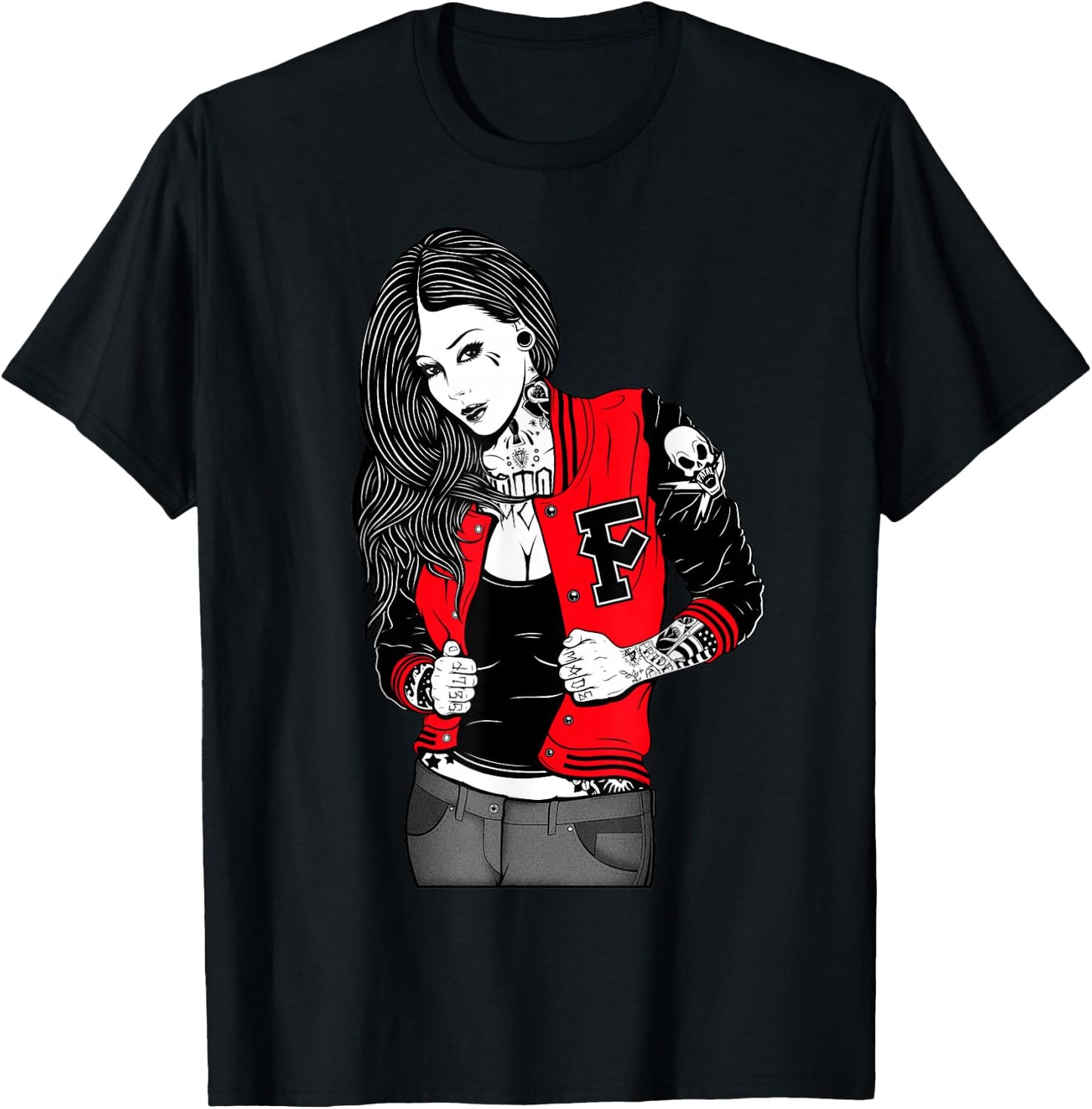Letterman T-Shirt - T-Shirt | Black
