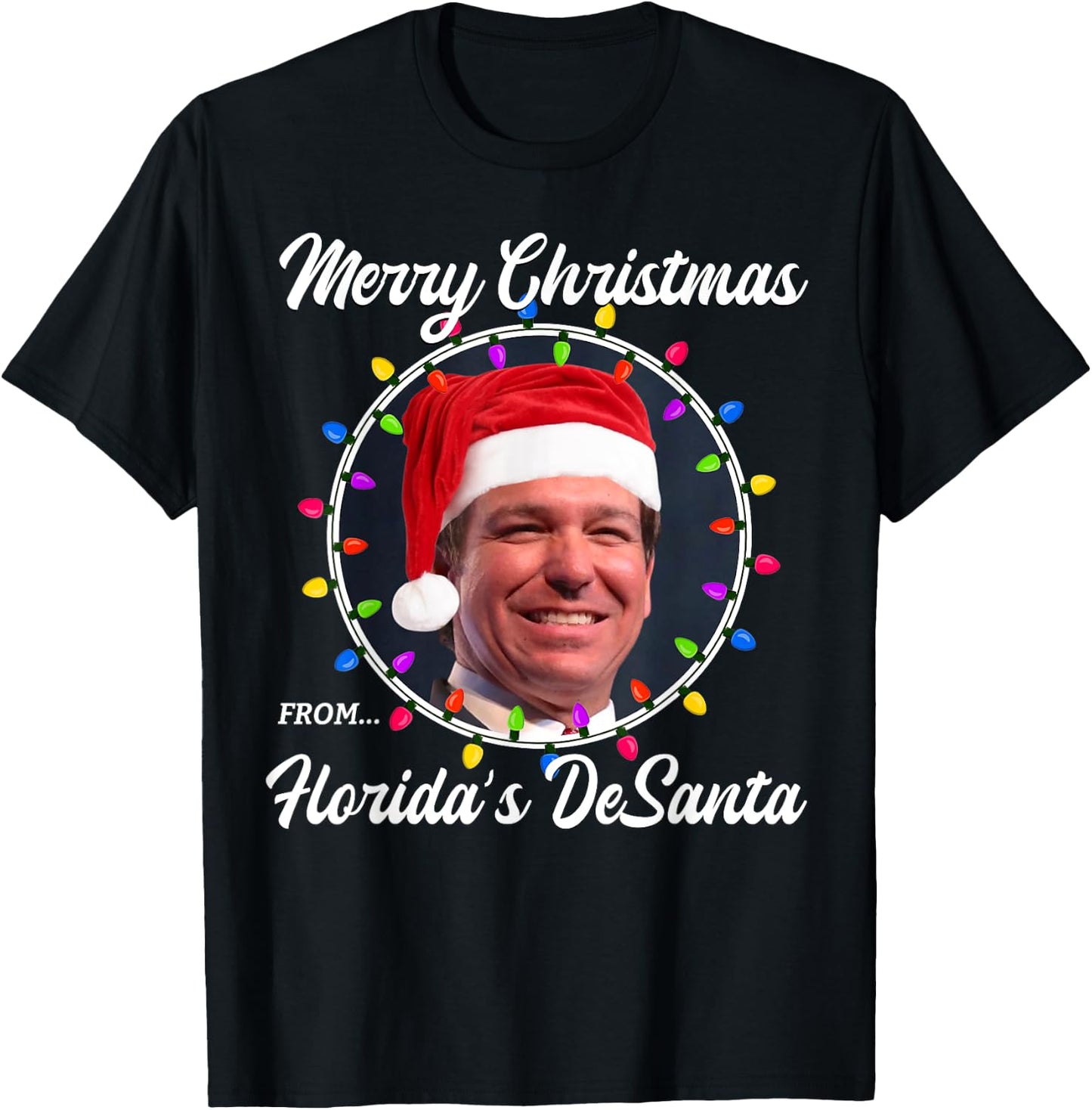 Ron DeSantis Ron DeSanta Merry Christmas Florida Vacation T-Shirt - T-Shirt | Black