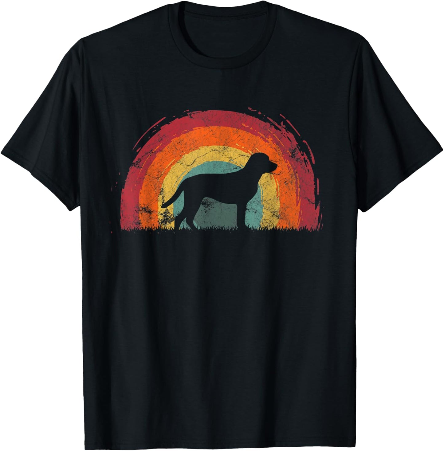 Goldador Vintage Rainbow Dog Men Women T-Shirt - T-Shirt | Black
