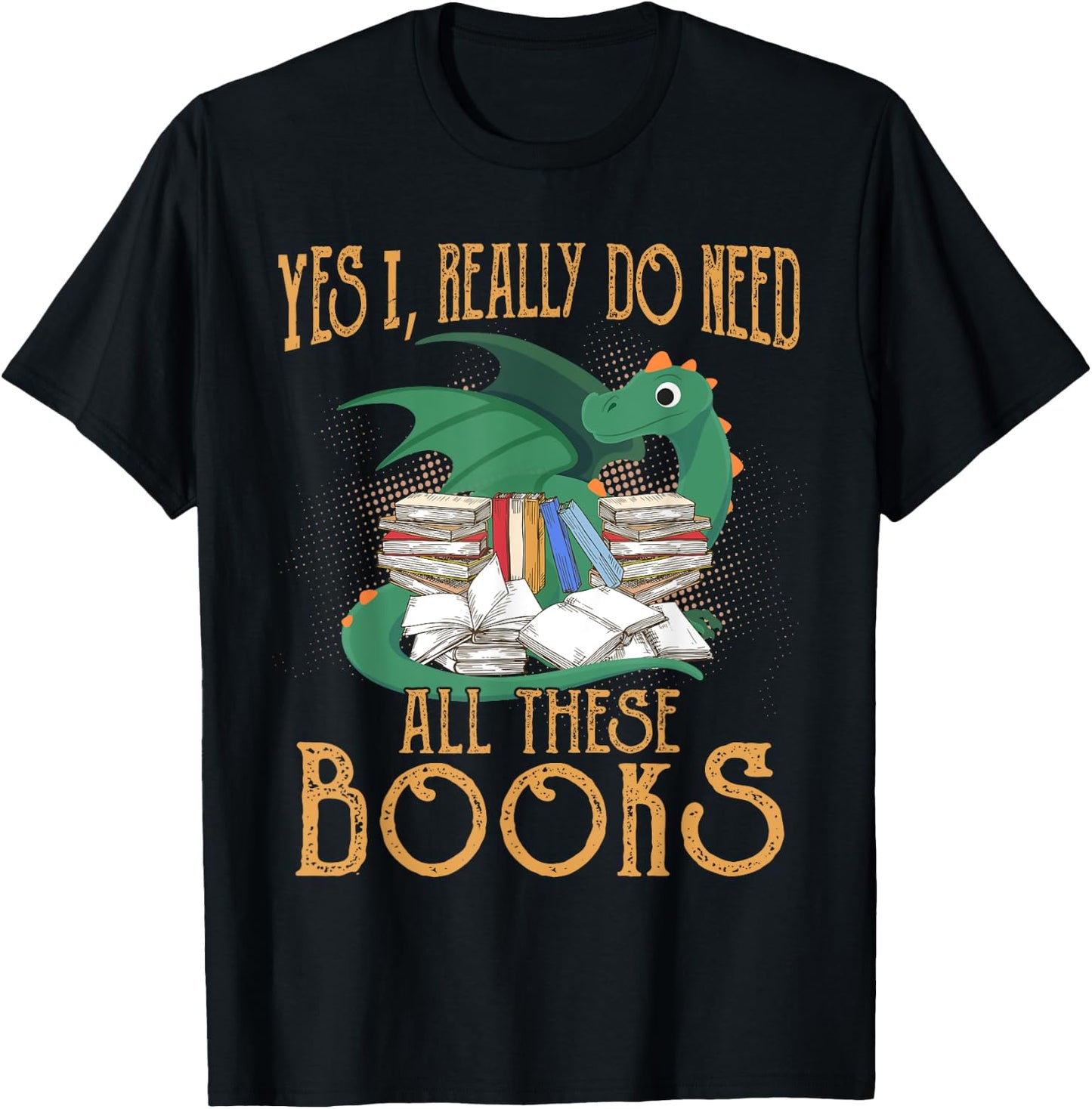 Funny Book Reading Design for Book Lovers Dragon Enthusiasts T-Shirt - T-Shirt | Black