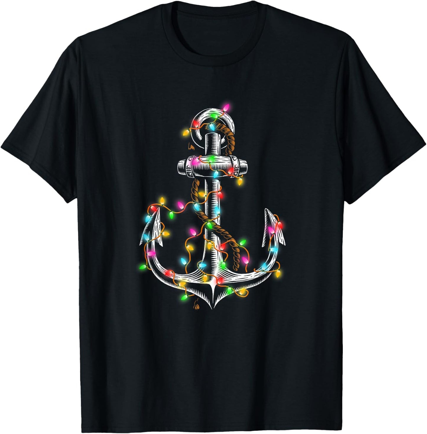 Christmas Lights Boating Sailing Cruise Boat Gifts T-Shirt - T-Shirt | Black