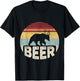 Vintage Retro Bear Deer Funny Beer T-Shirt - T-Shirt | Black