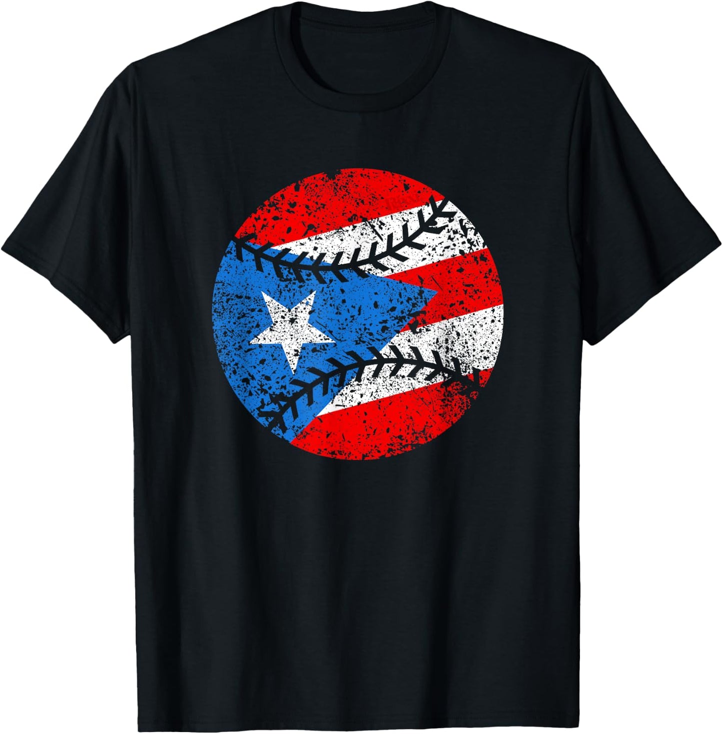 Puerto Rican Baseball Proud Boricua Flag Puerto Rico T-Shirt - T-Shirt | Black