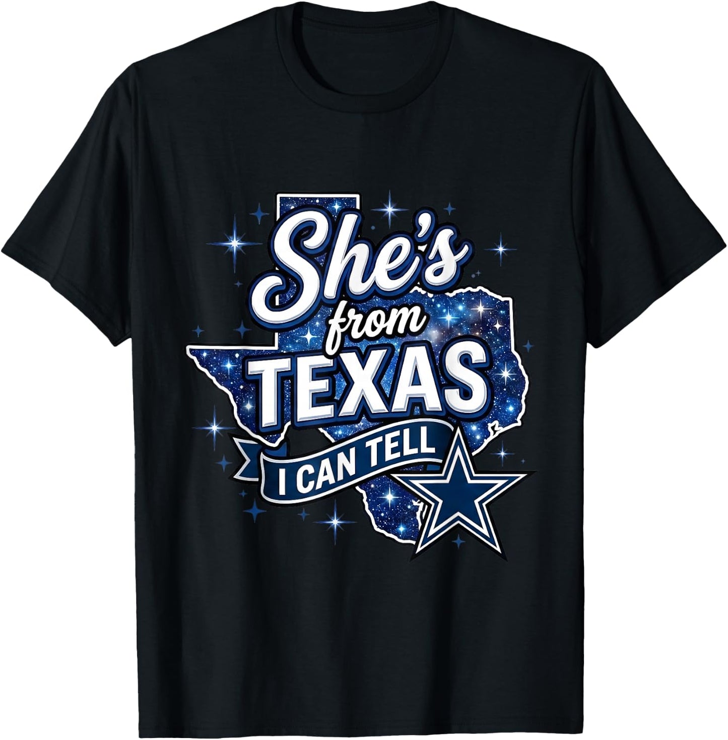 She's from Texas I Can Tell Retro Texas Girl Cowboy T-Shirt - T-Shirt | Black