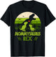 Vintage Retro 2 Kids Mommysaurus Dinosaur Lover Gift T-Shirt - T-Shirt | Black