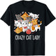 Crazy Cat Lady Funny Girls Women Kitty Kitten Animal Lover T-Shirt - T-Shirt | Black