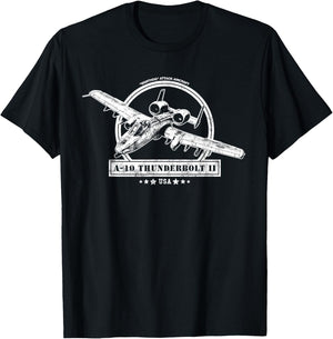A-10 Thunderbolt II Aircraft T-Shirt - T-Shirt | Black