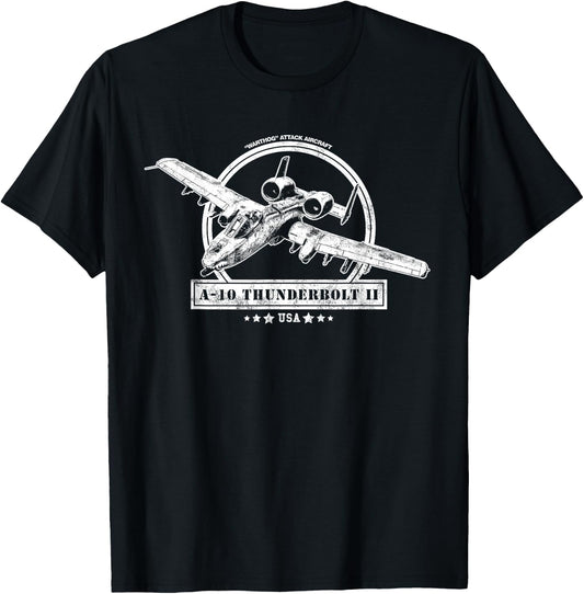 A-10 Thunderbolt II Aircraft T-Shirt - T-Shirt | Black