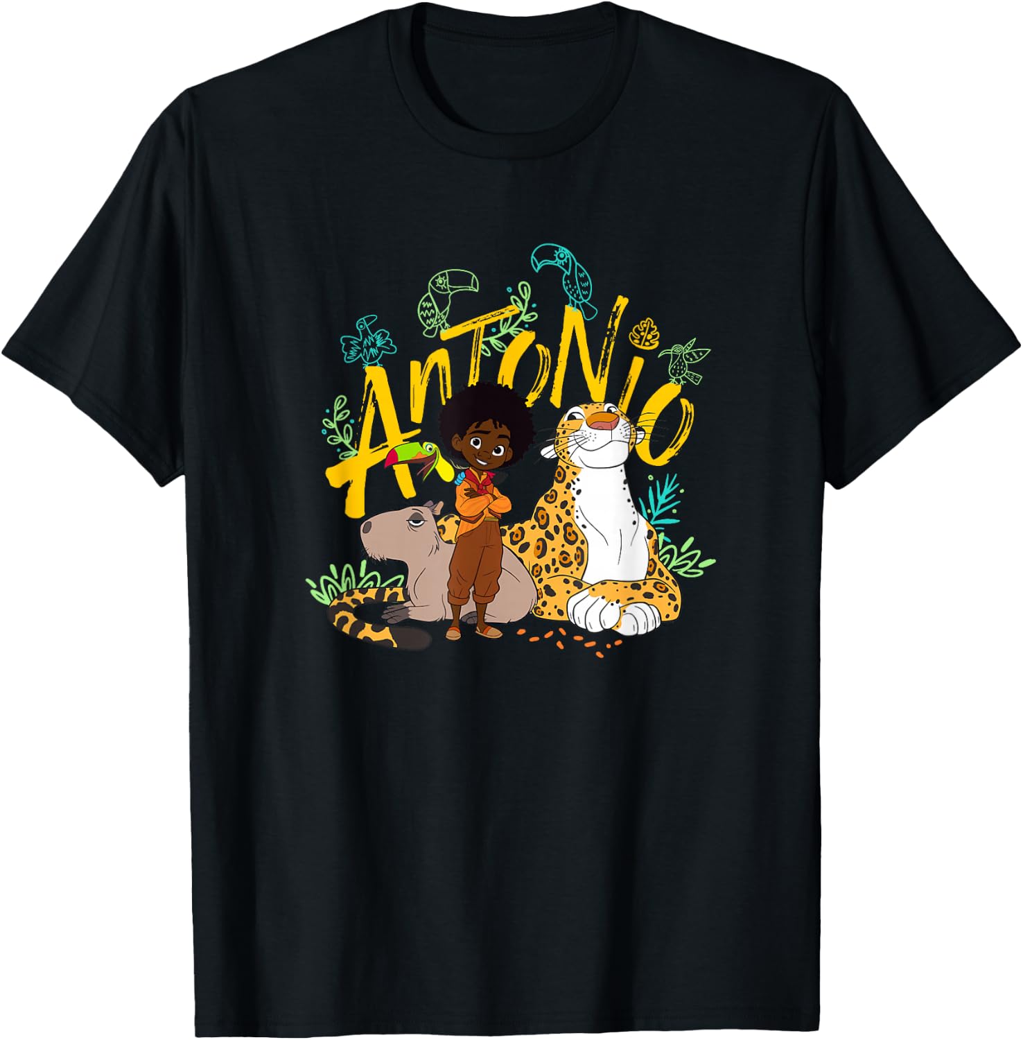 Disney Encanto Antonio with Animal Friends Small T-Shirt - T-Shirt | Black