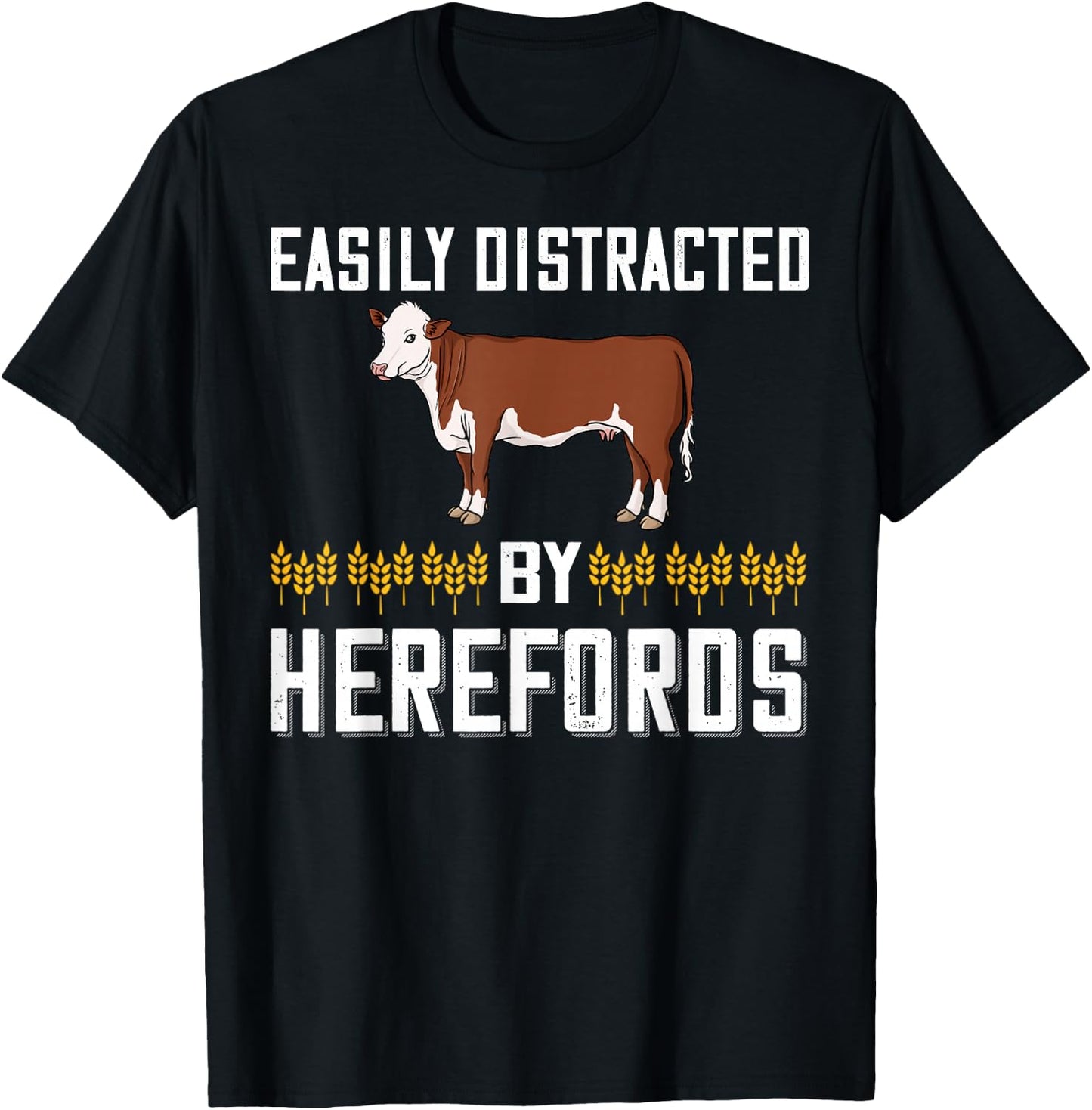 Hereford Cow Cattle Bull Beef Farm T-Shirt - T-Shirt | Black