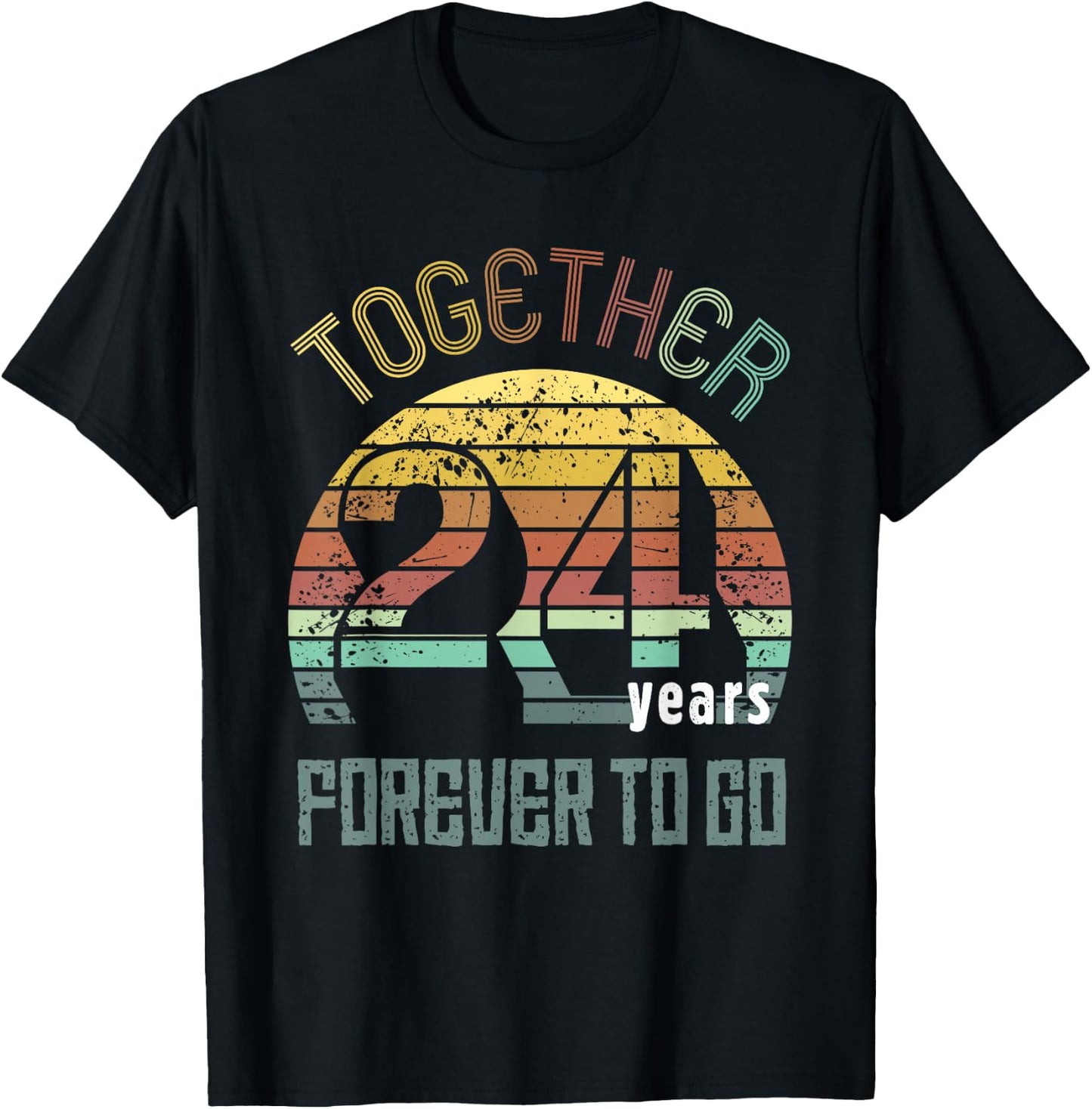 24 Wedding Anniversary for Couple Best 24th Year of Marriage T-Shirt - T-Shirt | Black