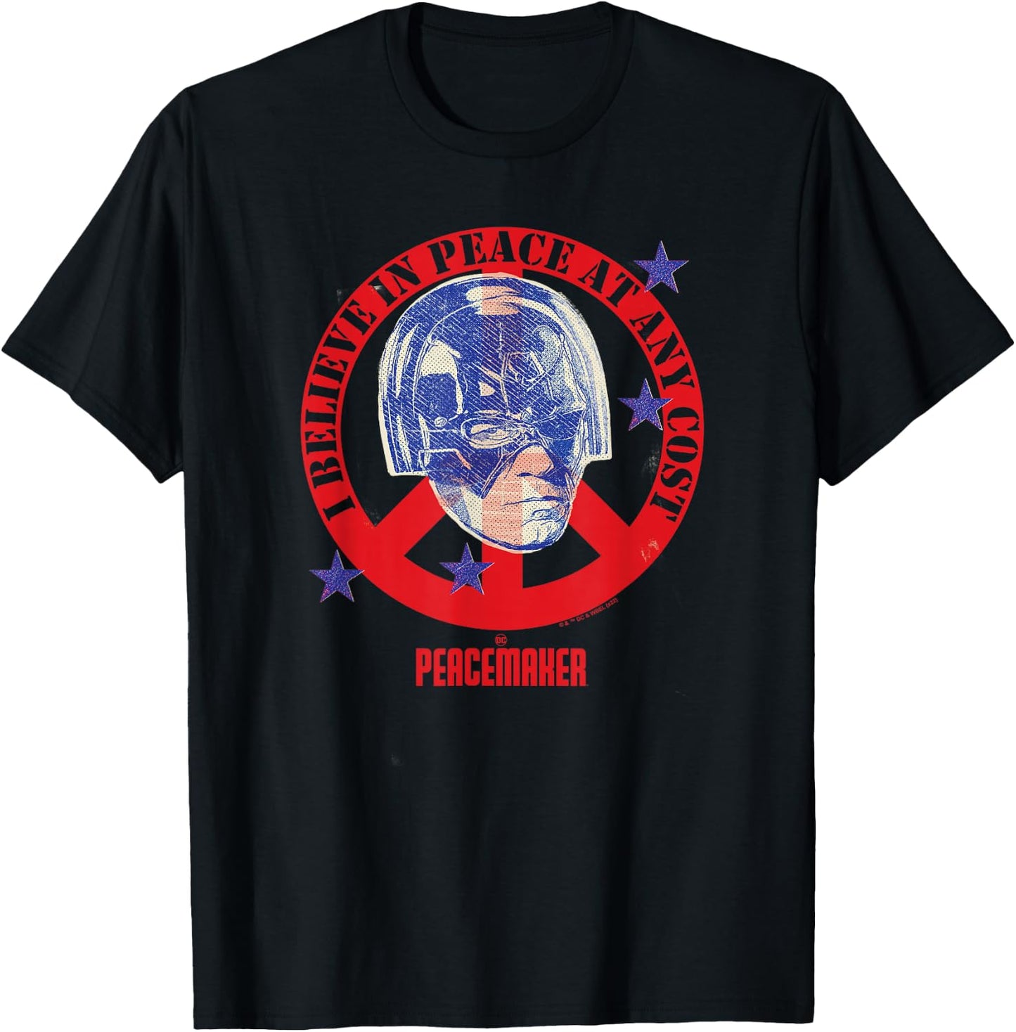 DC Comics Peacemaker Peace At Any Cost Badge T-Shirt - T-Shirt | Black