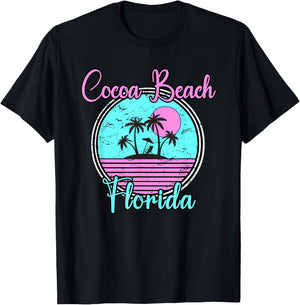 Cocoa Beach Florida Beach Travel Souvenir Men Women Girls Kids T-Shirt - T-Shirt | Black