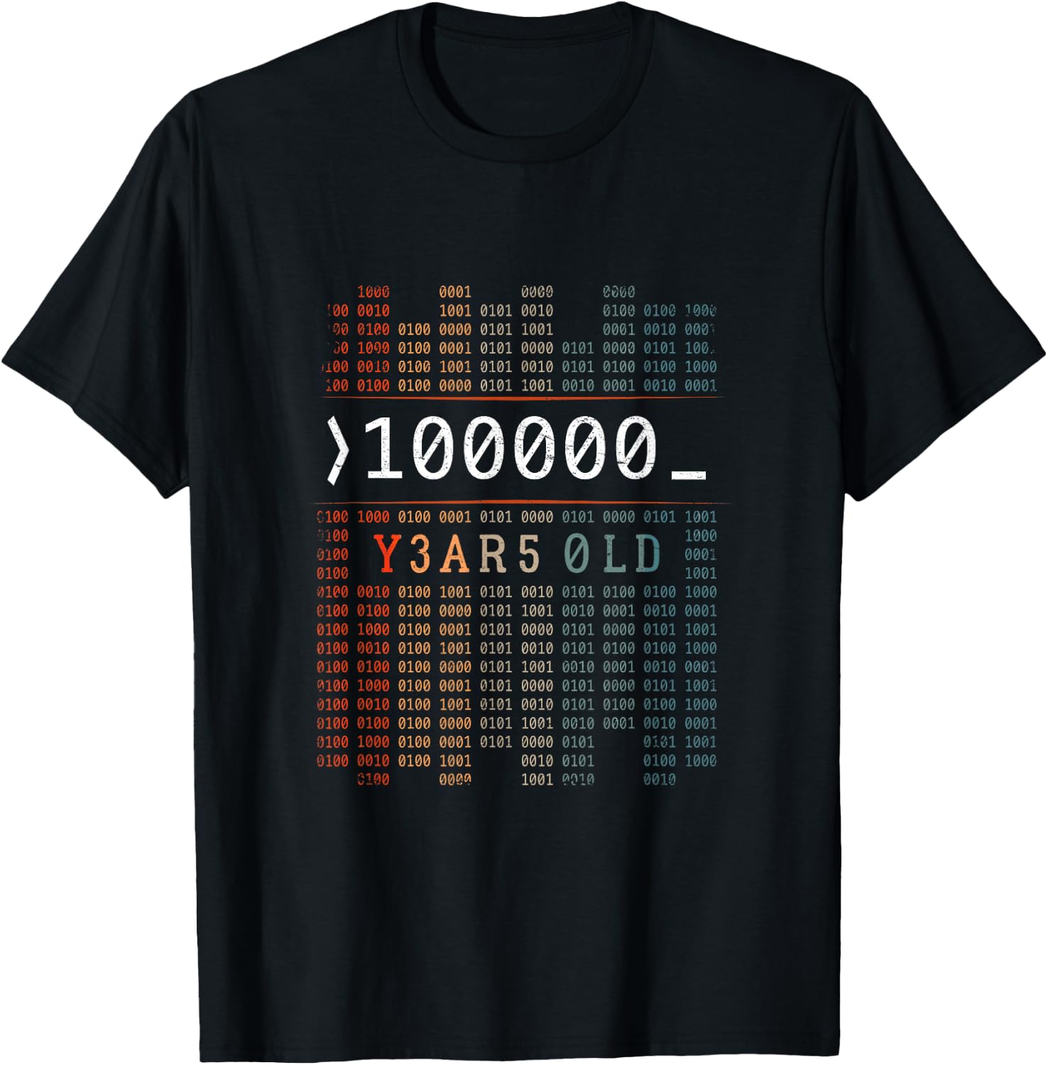 100000 Years Old 32nd Birthday Binary Code Coder Computer Science T-Shirt - T-Shirt | Black