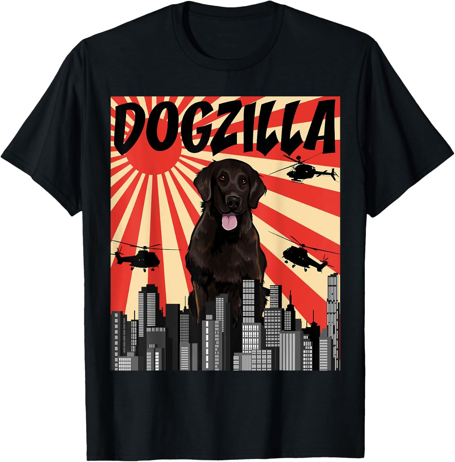 funny dog flat coated retriever Men Women Girls Kids T-Shirt - T-Shirt | Black