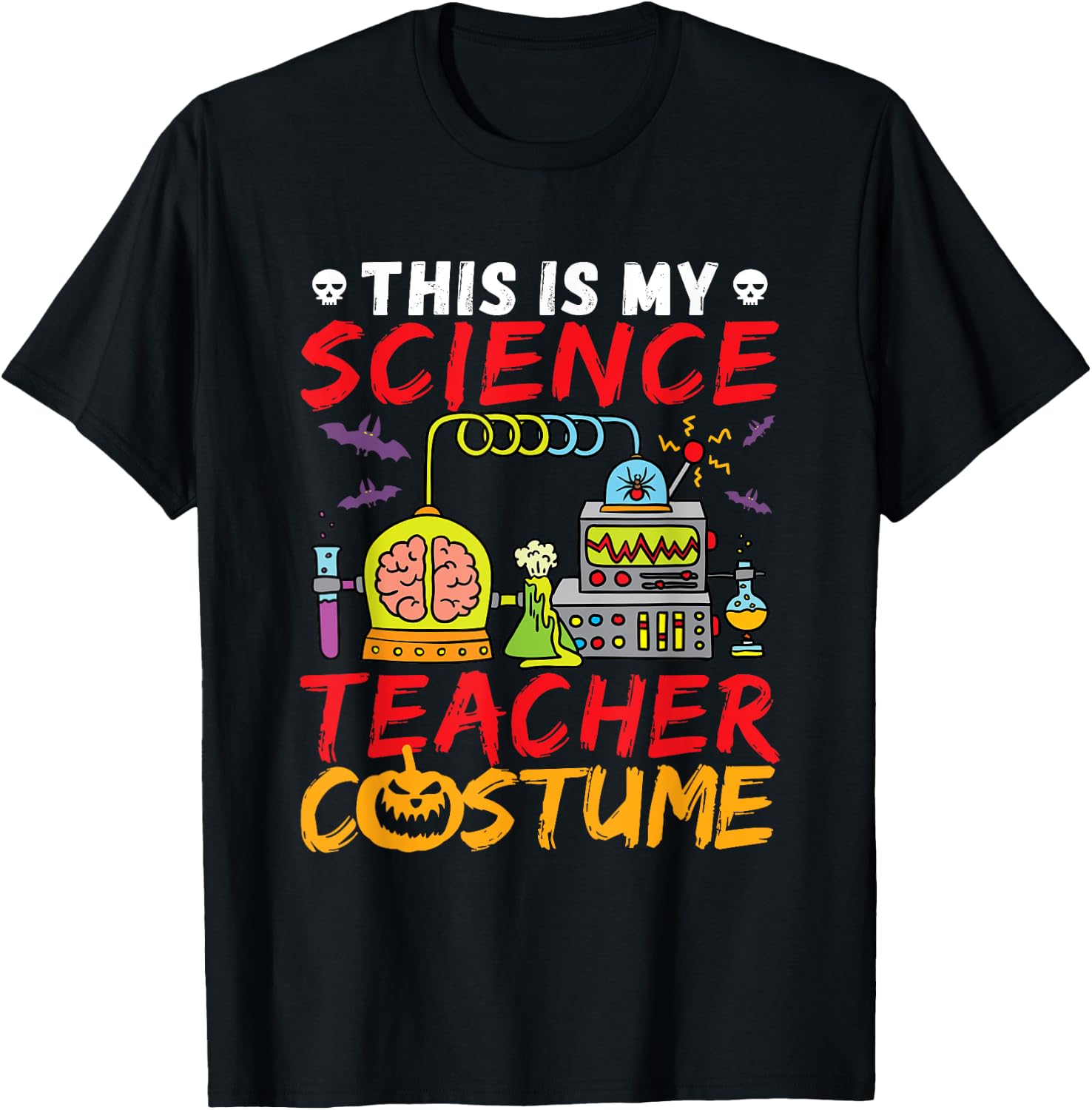 Science Teacher Costume Halloween Mad Scientist T-Shirt - T-Shirt | Black