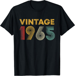 Vintage 1965 60th Birthday Gift Men Women 60 Years Old T-Shirt - T-Shirt | Black