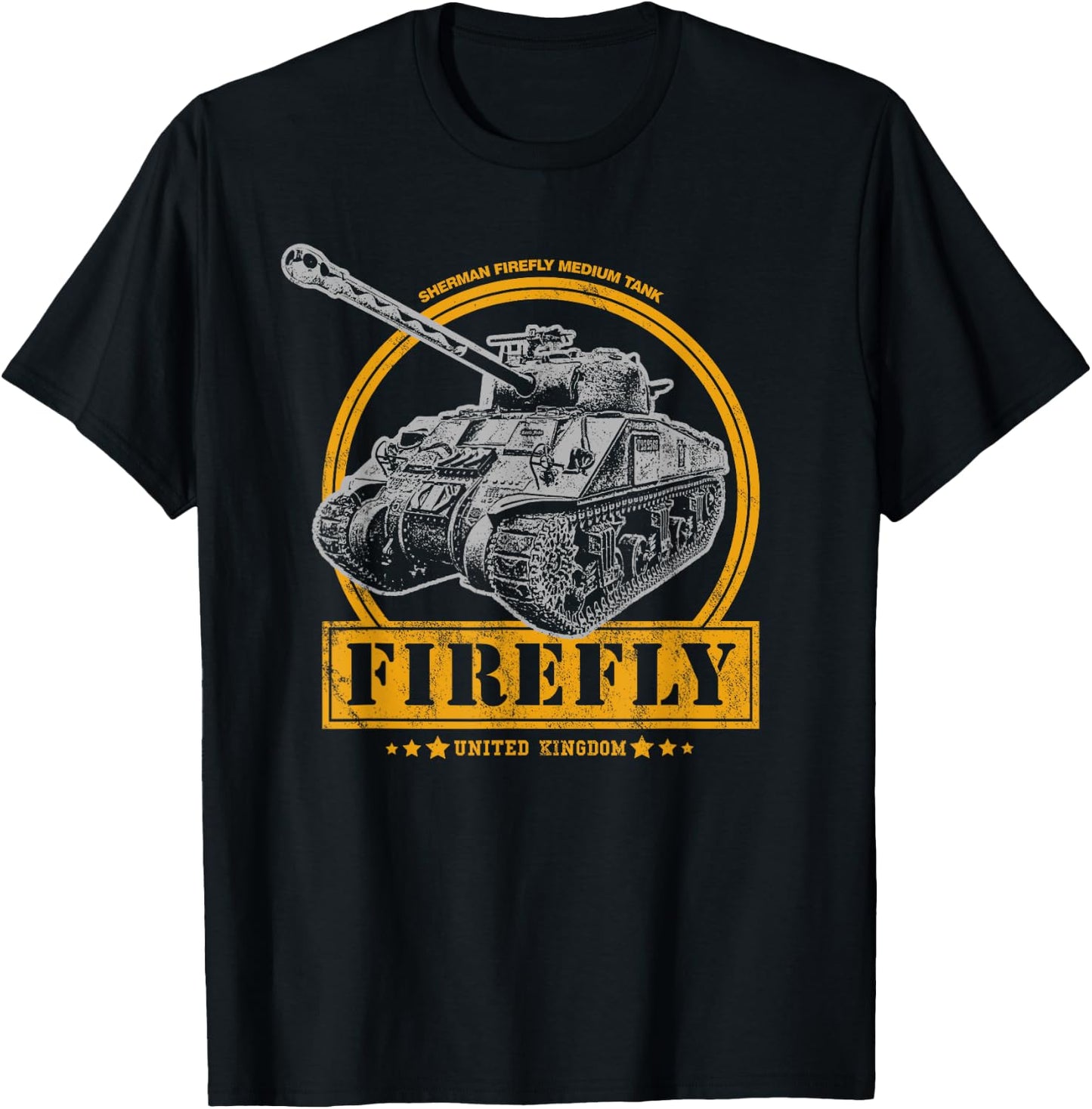 Sherman Firefly - WW2 Tank T-Shirt - T-Shirt | Black