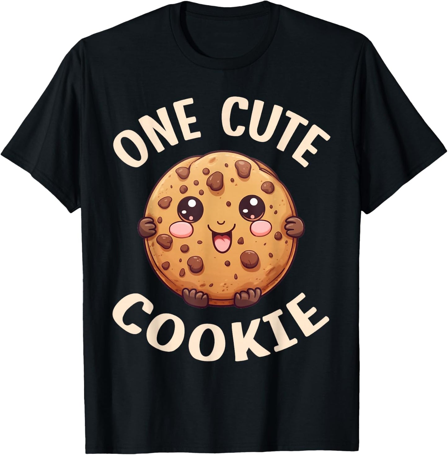 One Cute Cookie Chocolate Chip Kawaii Cookies T-Shirt - T-Shirt | Black
