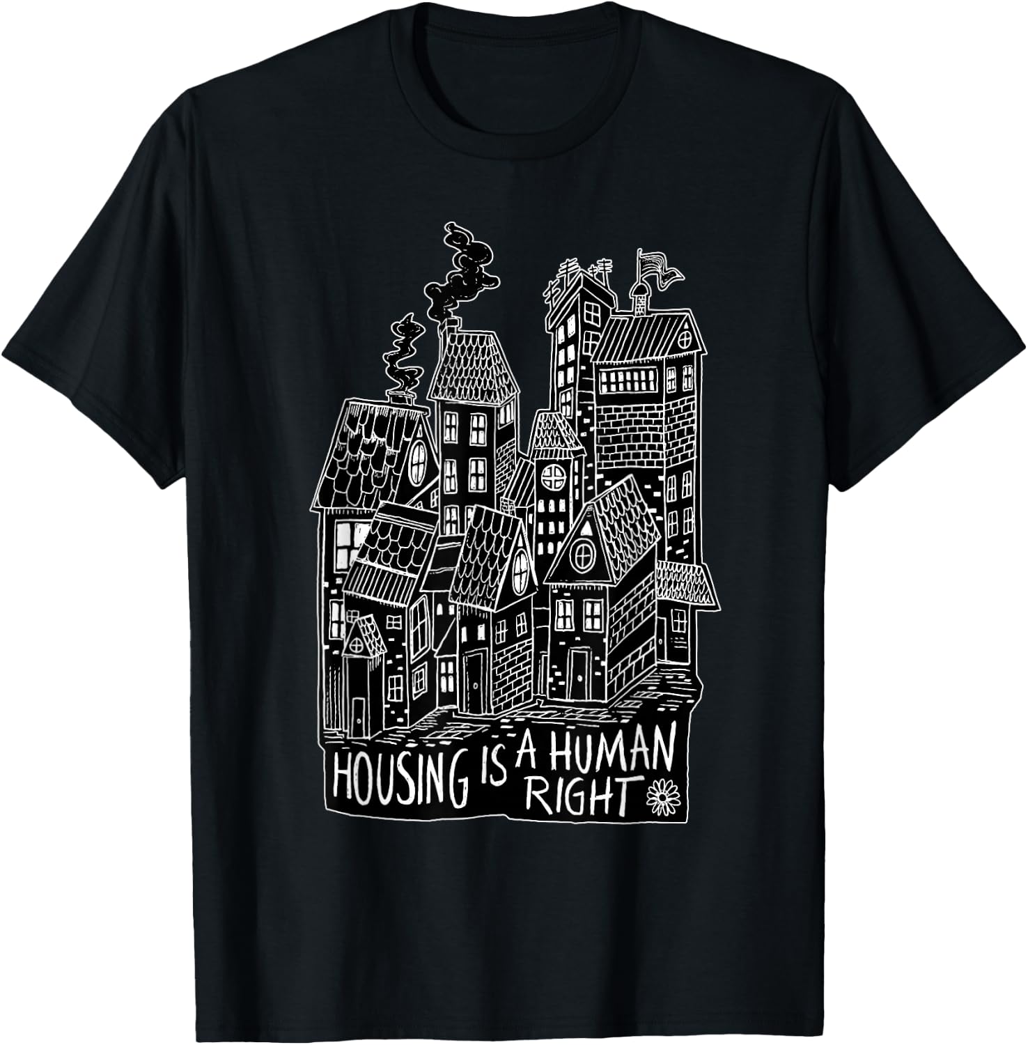 Housing Is A Human Right Poverty Cancel Rent Stop Evictions T-Shirt - T-Shirt | Black