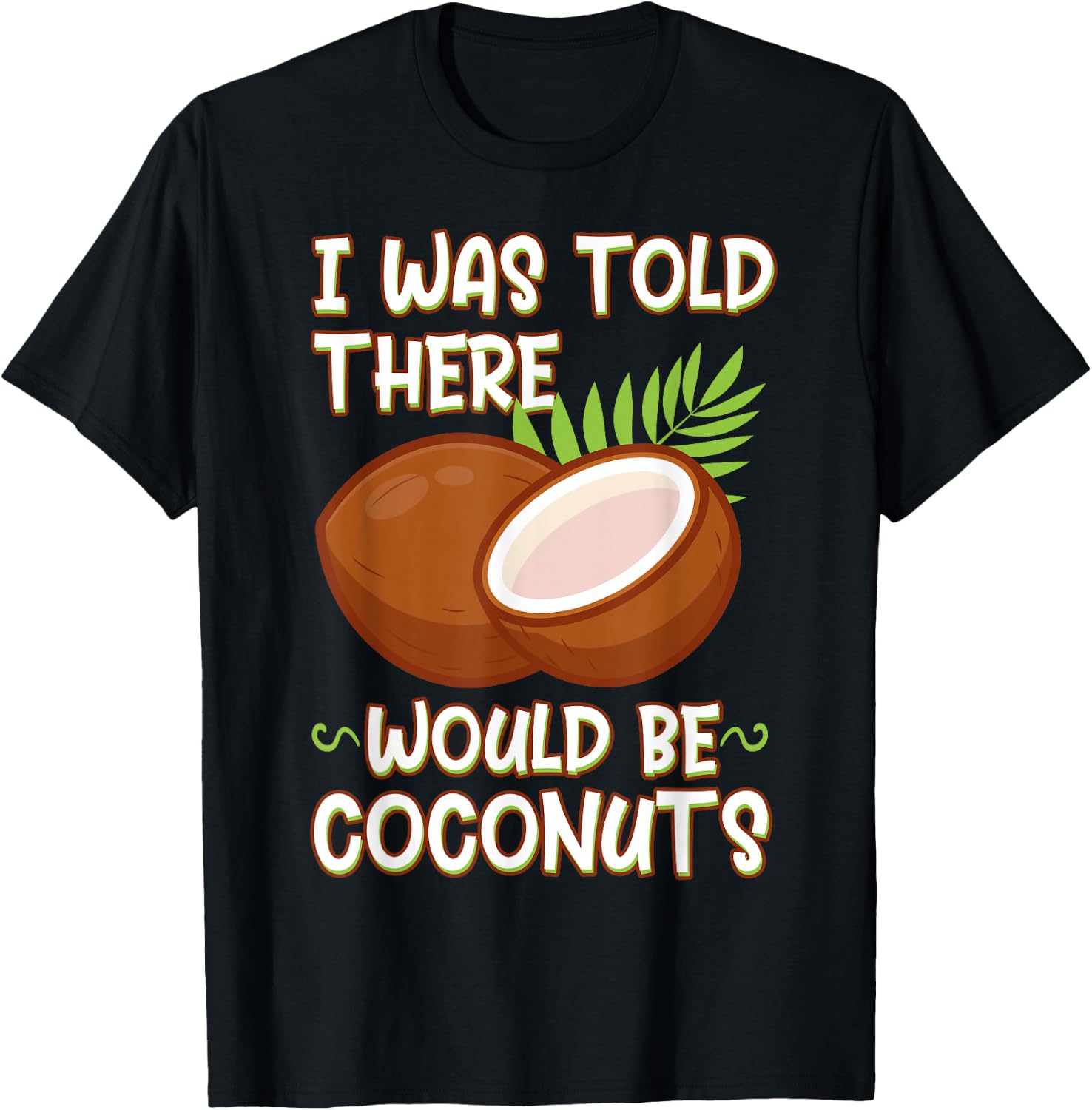 Coconut Vegan Food Fruit Palm Tree Gardener Farmer T-Shirt - T-Shirt | Black