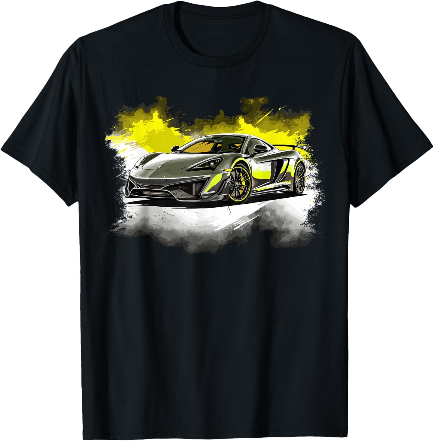Supercar Exotic Sports Car Concept Poster Style Boys Graphic T-Shirt - T-Shirt | Black