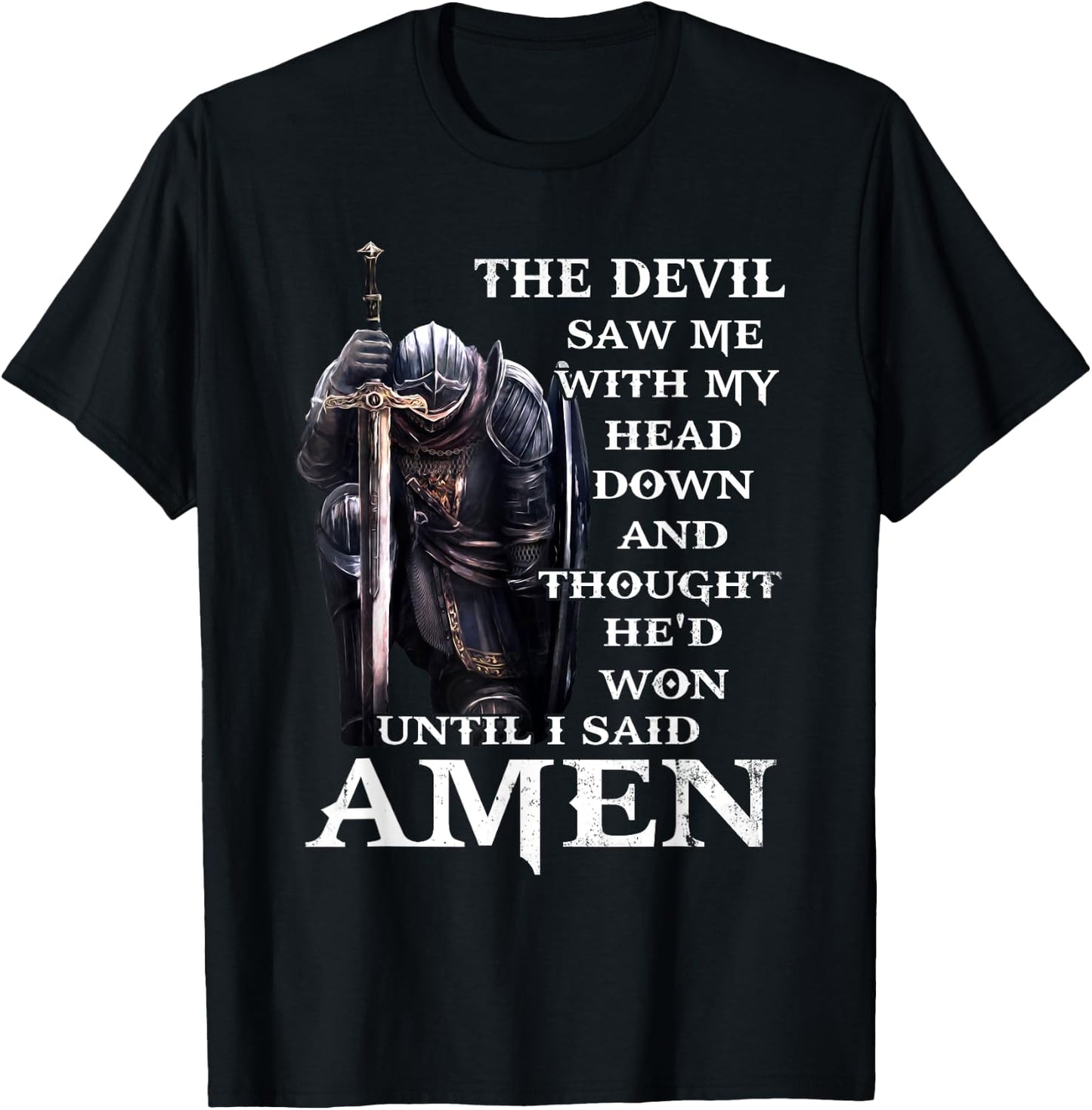 Christian Jesus The Devil Saw Me With My Head Down T-Shirt - T-Shirt | Black