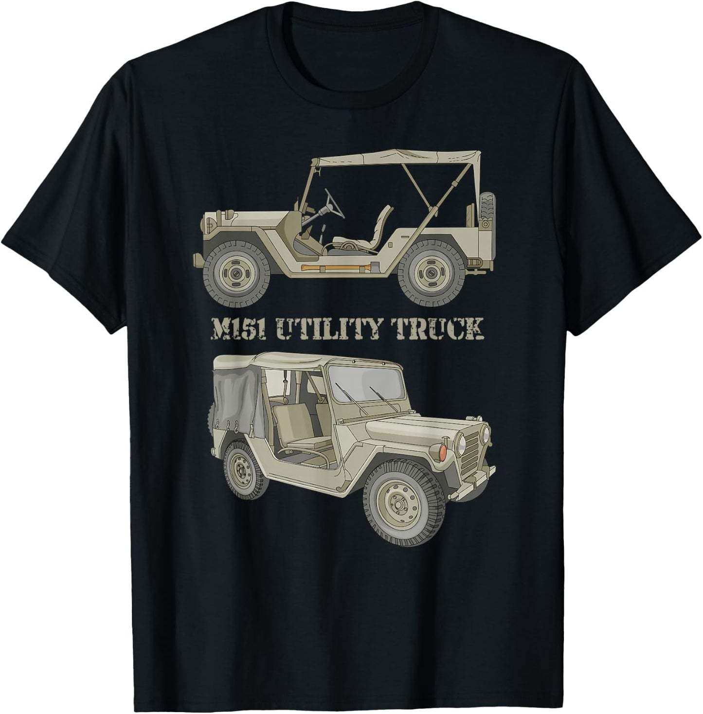 M151 Military 4 x 4 Utility Truck Diagram T-Shirt - T-Shirt | Black