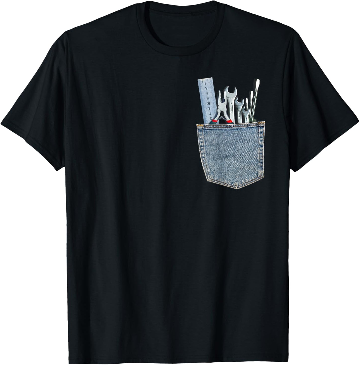 Work Tools in My Pocket Funny Mechanical Engineer T Shirt T-Shirt - T-Shirt | Black