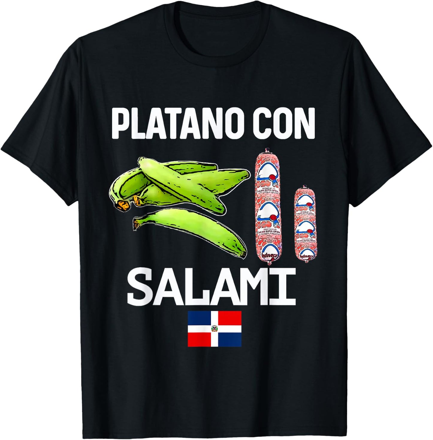Dominicana Flag RD Dominican Republic Food Mangu Plantain T-Shirt - T-Shirt | Black