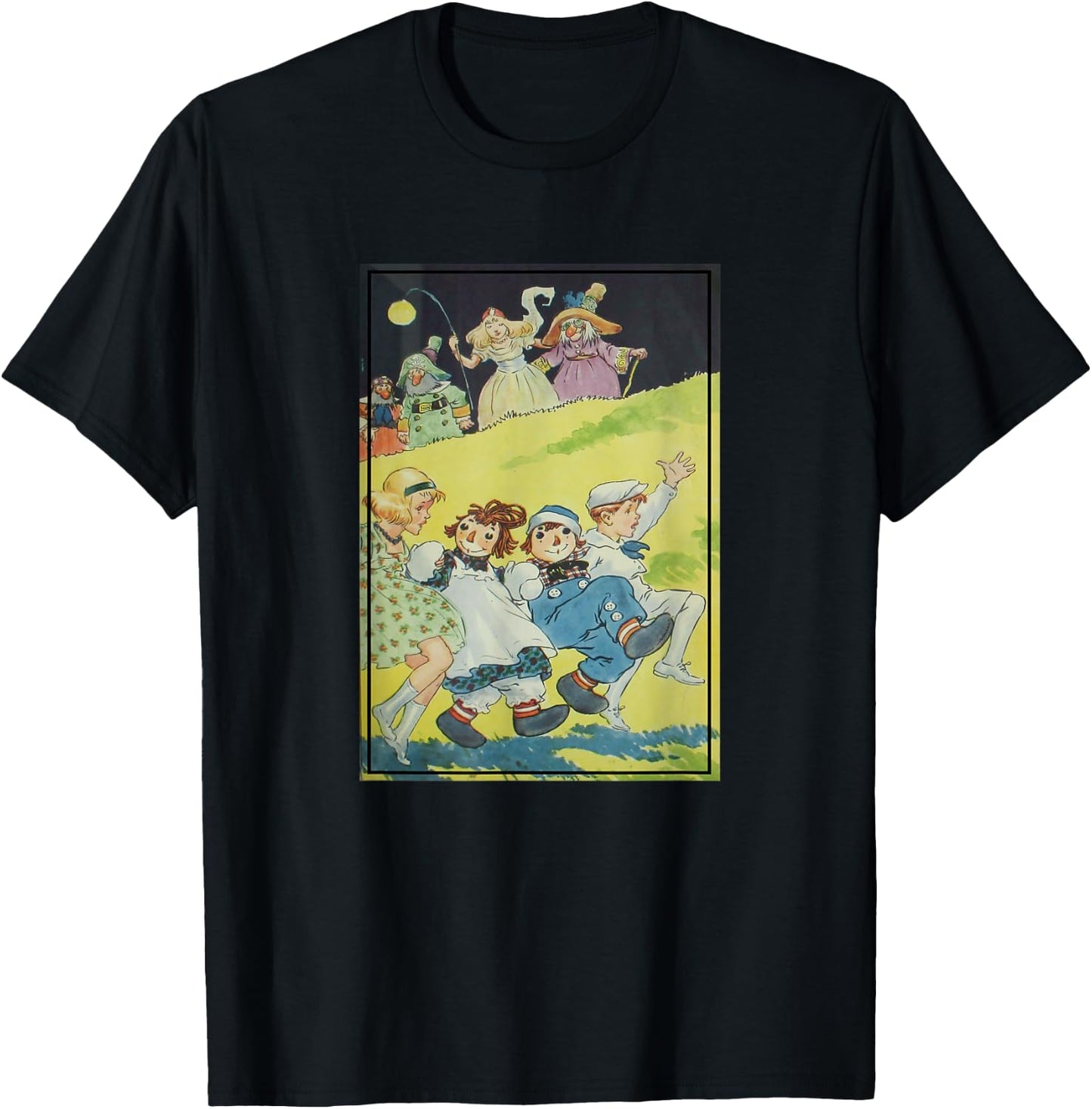 Raggedy Ann & Andy Book Illustration (1924) T-Shirt - T-Shirt | Black