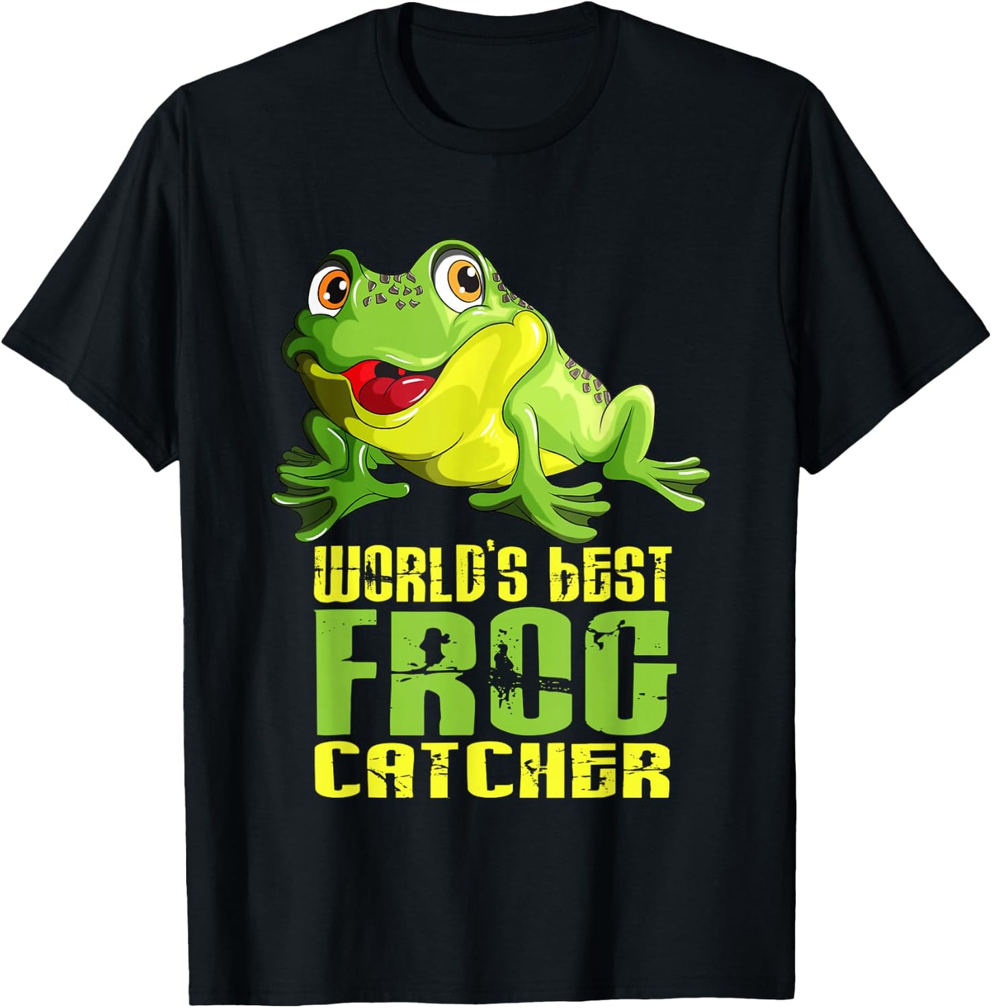 World's Best Frog Catcher Frog Catcher Collector Cute Frogs T-Shirt - T-Shirt | Black
