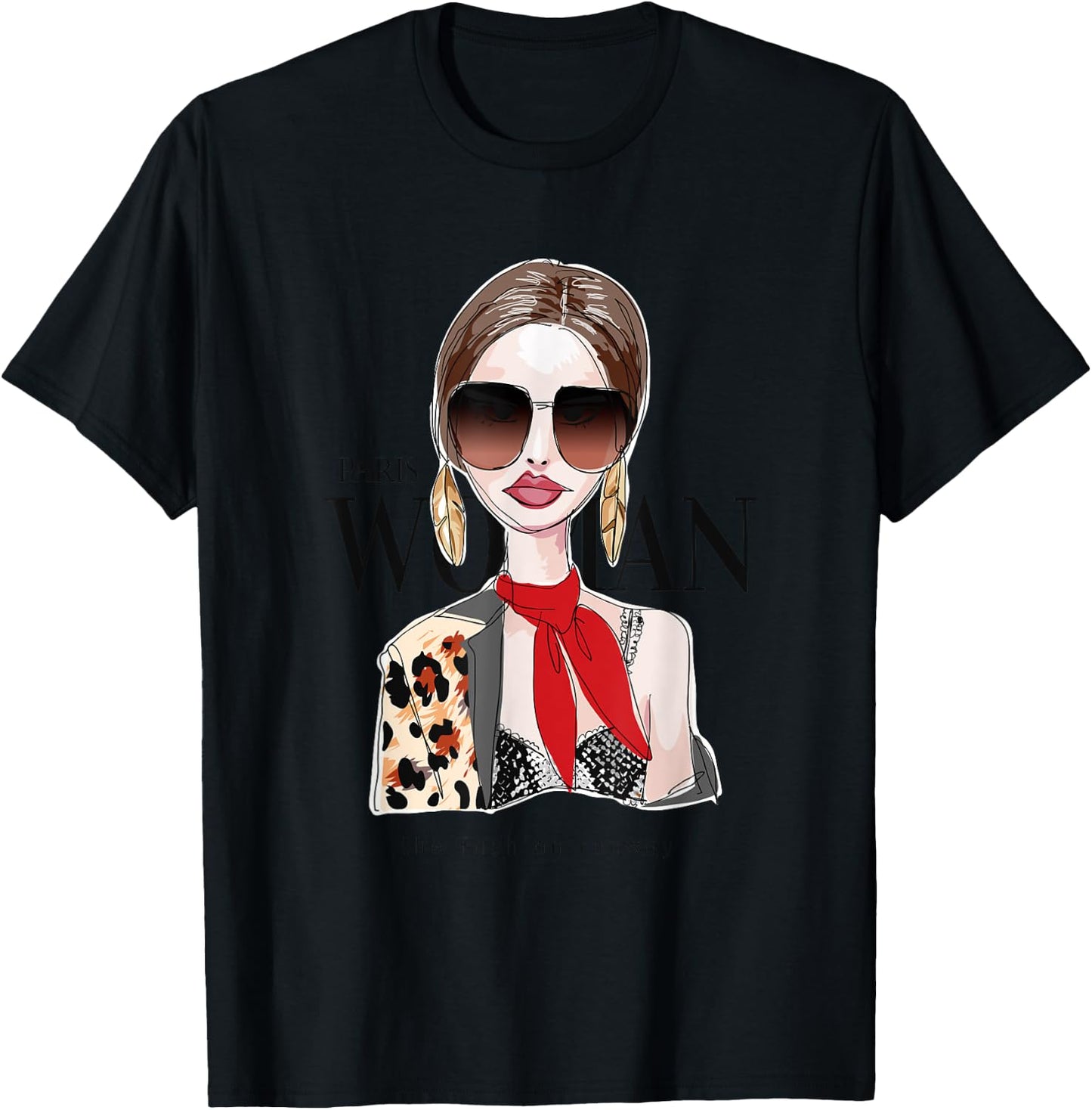Paris Woman The Most Beauty Lady Graphic & Cool Designs T-Shirt - T-Shirt | Black