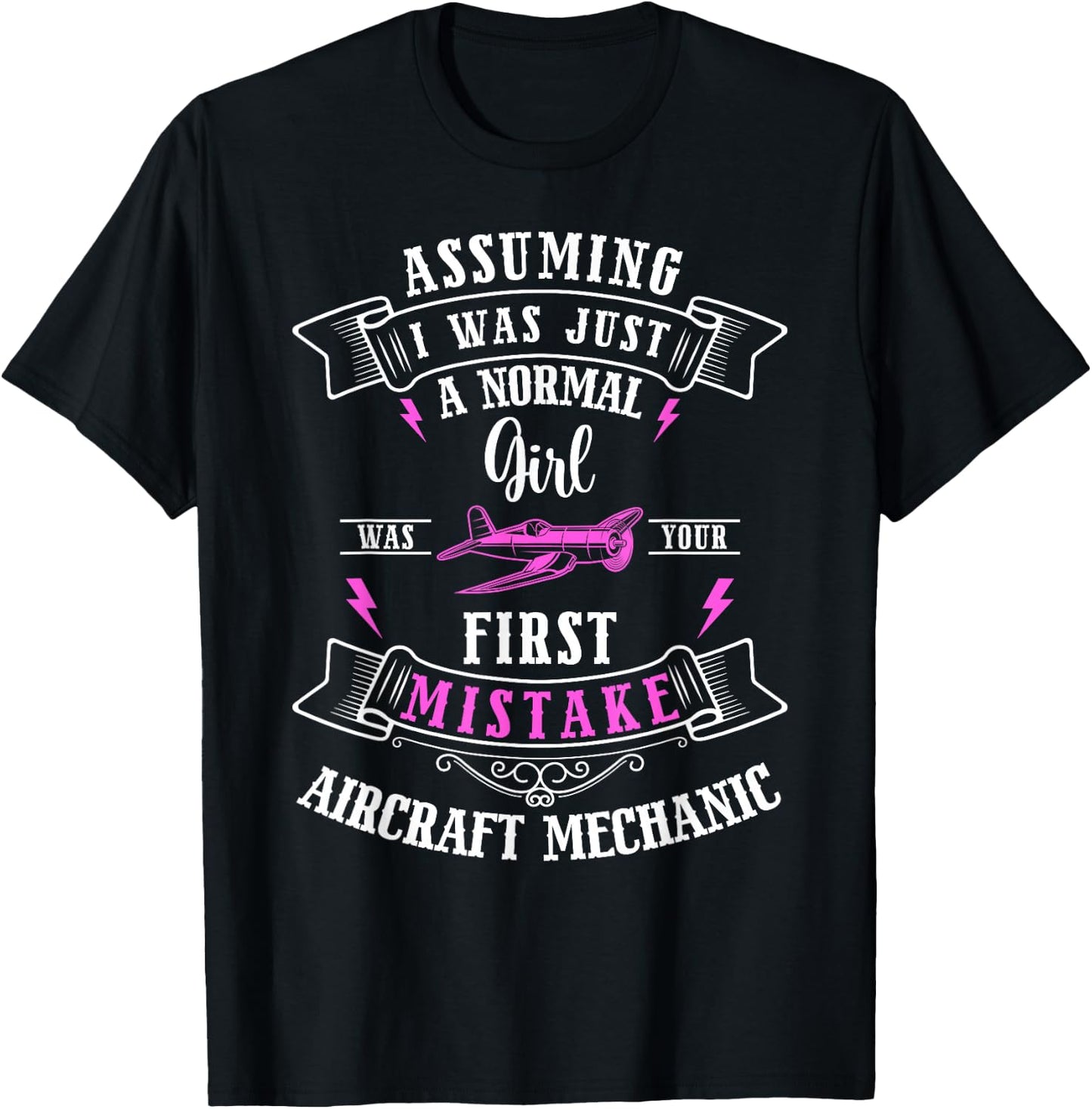 Aviation Mechanic Airplane Mechanic Female Aircraft Mechanic T-Shirt - T-Shirt | Black