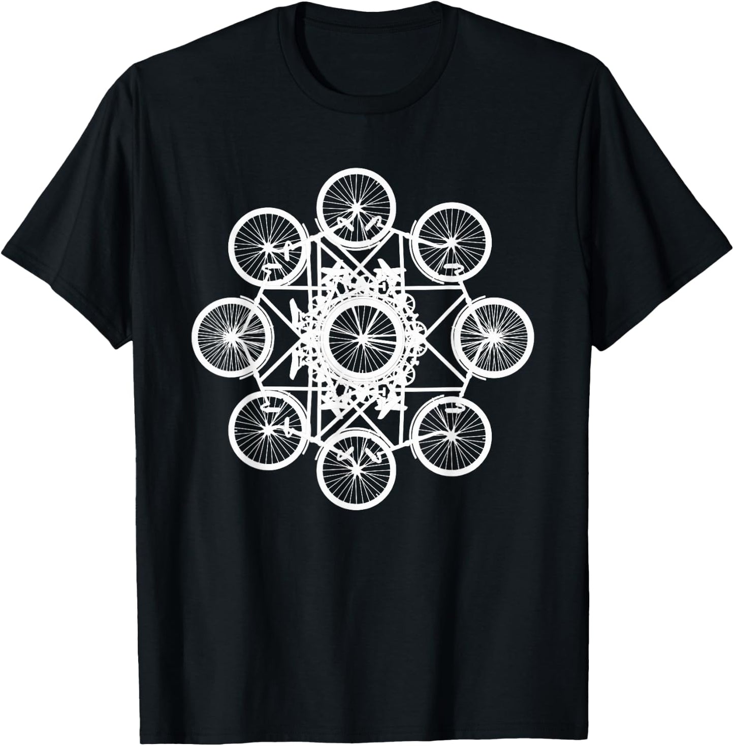 Miftees Mountain Bike Bicycle Art , -Adults, Black, Small, Short Sleeve T-Shirt - T-Shirt | Black